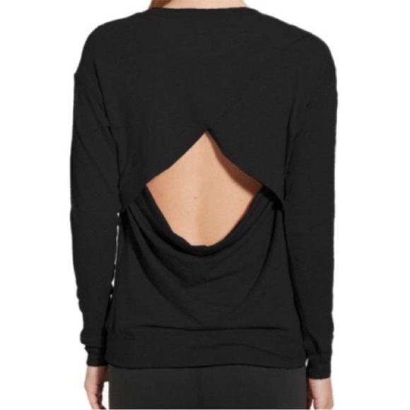 Beyond Yoga Featherweight Black Open Back Long Sleeve sweatshirt Sz XS - Picture 1 of 9